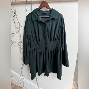 Cider Forest Green Collared Dress